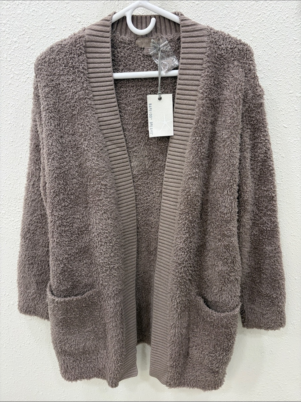Barefoot Dreams Plush Open-Front Cardigan - Taupe